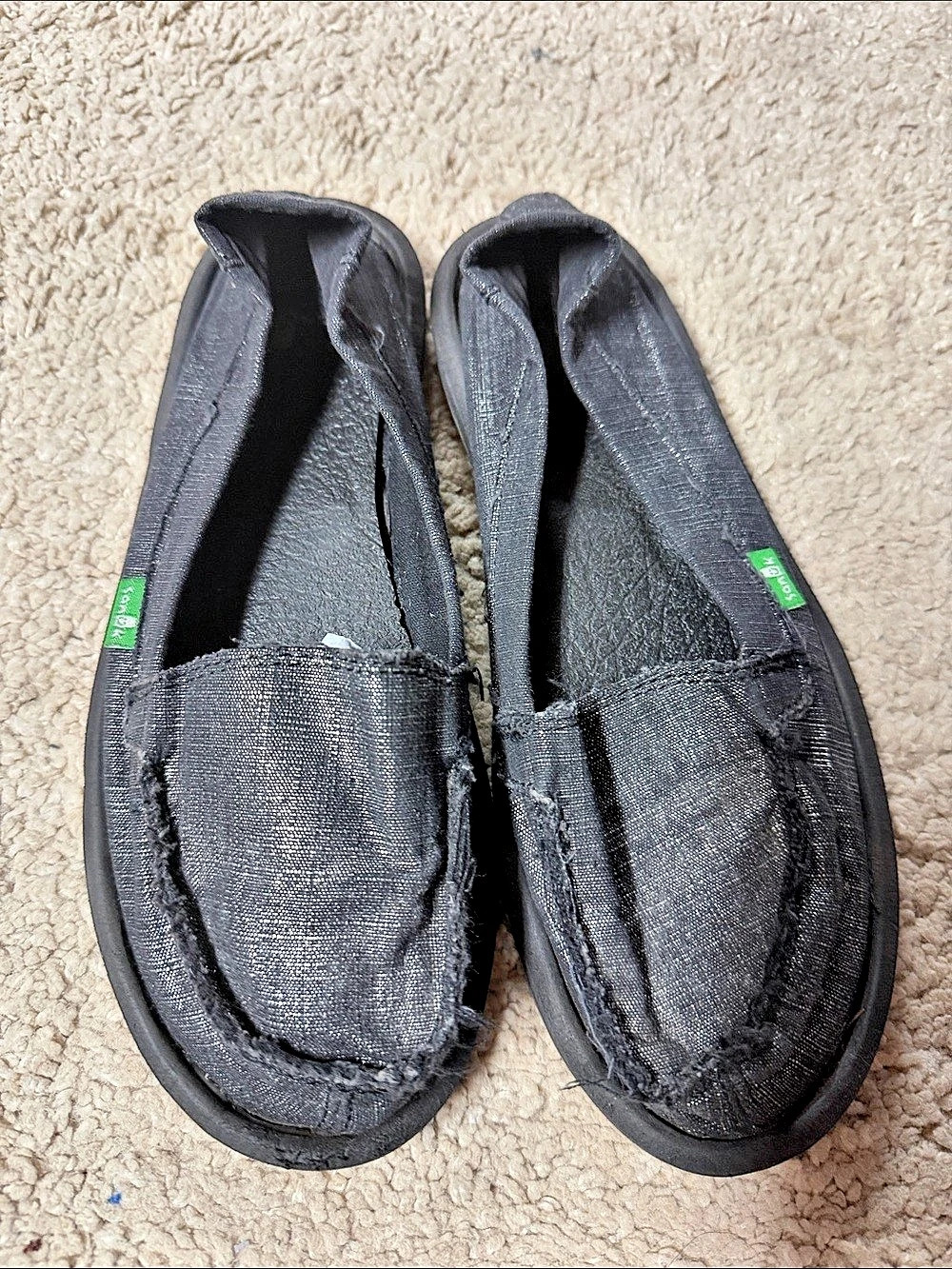 Sanuk  - shimmer Black slides